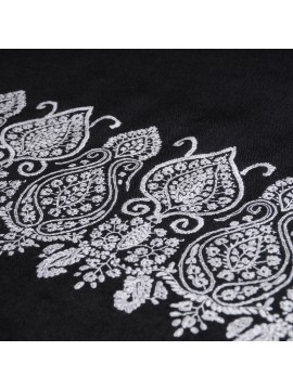 ASHA NOIR, stola pashmina ricamata a mano in 100% cashmere