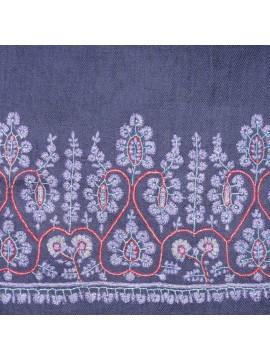 ASHA NOIR, stola pashmina ricamata a mano in 100% cashmere