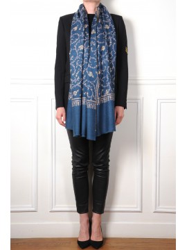 ASHA NOIR, hand-embroidered 100% cashmere pashmina stole