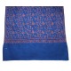 JULIA BLEU, étole véritable pashmina 100% cachemire brodé main