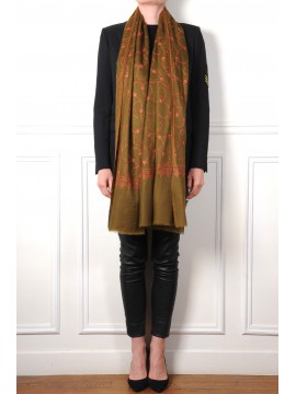 ASHA NOIR, stola pashmina ricamata a mano in 100% cashmere