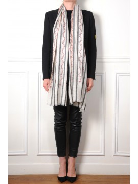 ASHA NOIR, hand-embroidered 100% cashmere pashmina stole