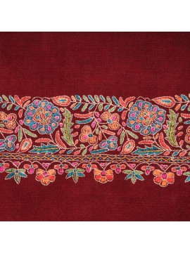 NOMI RED, hand-embroidered 100% cashmere pashmina shawl