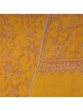 DALIA SAFFRON, hand-embroidered 100% cashmere pashmina shawl