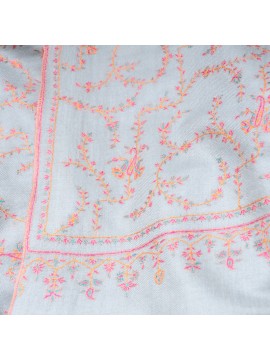 JANET CELADON, hand-embroidered 100% cashmere pashmina shawl
