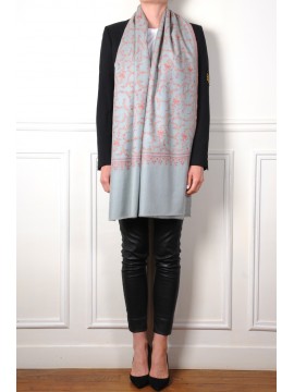 ASHLEY GOUD, met de hand geborduurde 100% cashmere pashmina sjaal