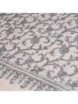 DALIA BEIGE CLAIR, châle véritable pashmina 100% cachemire brodé main