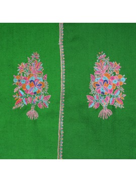 MEG GRÜN, echter Pashmina-Schal aus 100% Kaschmir, handbestickt