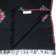 BOHEME NOIR, châle véritable pashmina 100% cachemire brodé main