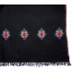 BOHEME NOIR, châle véritable pashmina 100% cachemire brodé main