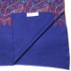 BOHEME BLEU, châle véritable pashmina 100% cachemire brodé main