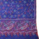 BOHEME BLEU, châle véritable pashmina 100% cachemire brodé main