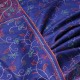 BOHEME BLEU, châle véritable pashmina 100% cachemire brodé main