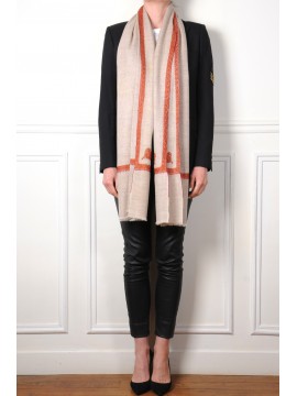 ASHLEY GOUD, met de hand geborduurde 100% cashmere pashmina sjaal