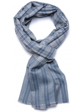 HARRY, real pashmina 100% cashmere with chess and stripes