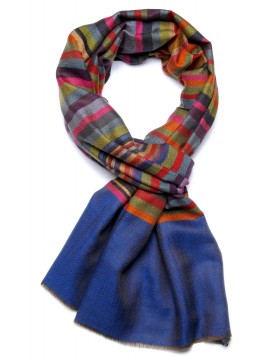 BAYA, étole véritable Pashmina 100% cachemire à carreaux