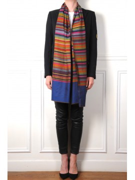 BAYA, étole véritable Pashmina 100% cachemire à carreaux