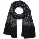 IDA BLACK, hand-embroidered 100% cashmere pashmina shawl