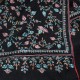 IDA BLACK, hand-embroidered 100% cashmere pashmina shawl