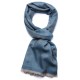 SACHA BLEU, étole véritable Pashmina 100% cachemire réversible