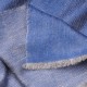 Genuine pashmina 100% cashmere reversible denim blue / natural beige