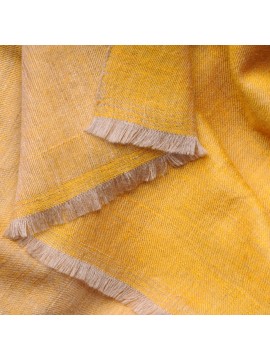 SWAN YELLOW Handwoven cashmere pashmina Shawl reversible