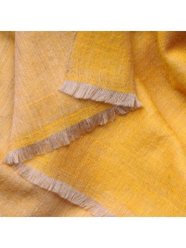 SWAN GEEL, echte Pashmina sjaal 100% cashmere omkeerbaar