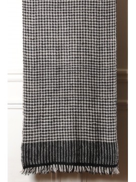 KORZOK HOUNDSTOOTH, thick 100% hand-spun cashmere Pashmina scarf