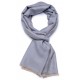 SACHA GRIS BLEU, étole véritable Pashmina 100% cachemire réversible