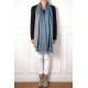 SACHA BLUE, Handwoven cashmere pashmina Stole REVERSIBLE