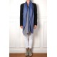 Genuine pashmina 100% cashmere reversible denim blue / natural beige