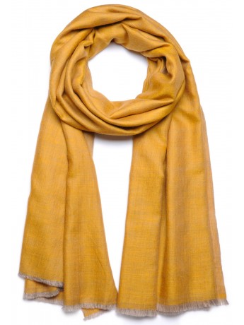 SWAN JAUNE, châle véritable Pashmina 100% cachemire réversible