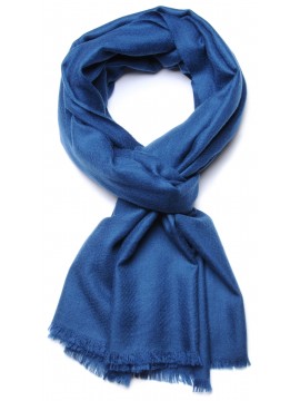 Handwoven cashmere pashmina Stole Teal blue