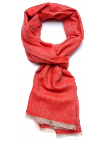 SACHA RED, Handwoven cashmere pashmina Stole REVERSIBLE