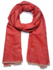 SWAN ROSSO, Scialle vera pashmina 100% Cashmere reversibile