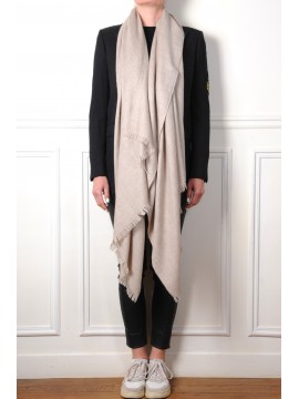 YANDER BEIGE CHIARO, scialle Pashmina in 100% cashmere filato a mano