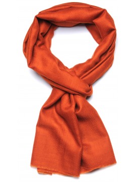 Echte Pashmina Stola Orange 100% Handgewebter Kaschmir