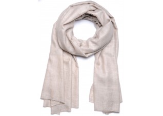 Véritable Pashmina 100% cachemire Beige clair naturel non teint format châle (1m x 2m)