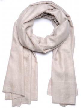 Pashmina Beige clair naturel - Châle 100% cachemire