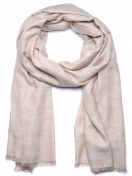 PASHMINA PREMIUM Natuurlijk lichtbeige - Sjaal 100% ultrafijn kasjmier