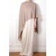 ROSA BEIGE, hand-embroidered 100% cashmere pashmina stole