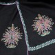 MEG GREEN, hand-embroidered 100% cashmere pashmina shawl