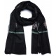 MEG GREEN, hand-embroidered 100% cashmere pashmina shawl