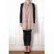 DALIA BEIGE CHIARO, scialle in pashmina ricamato a mano in 100% cashmere