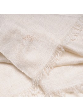 Véritable Toosh Pashmina 100% cachemire Écru naturel