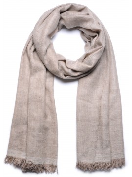 TOOSH PASHMINA Beige clair naturel Véritable Pashmina 100% cachemire