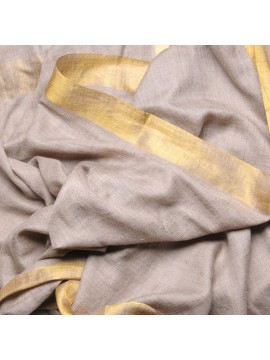ZARI BEIGE, étole Pashmina 100% cachemire et lurex