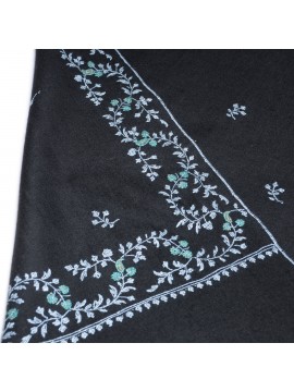 SARA NERO, stola vera Pashmina 100% cashmere ricamata a mano