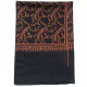 ASSIA NOIR, châle véritable pashmina 100% cachemire brodé main