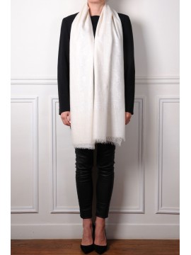 BIANCA AVORIO, stola vera Pashmina 100% cashmere ricamata a mano